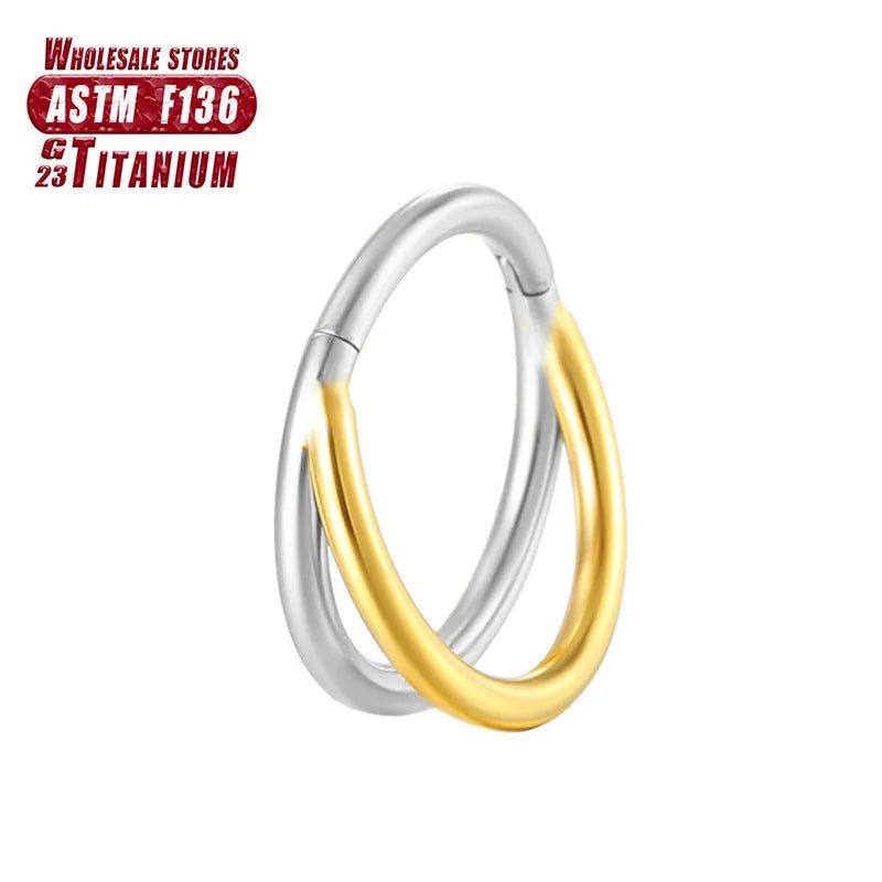 Titanium alloy nose ring body jewellery showing colour options and size variations
