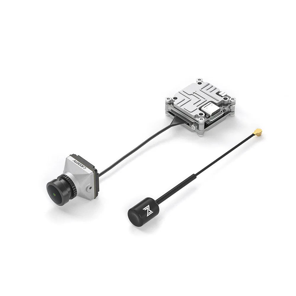 Caddx ADAPTS DJI FPV digital image transmission kit in silver with screws and wiring