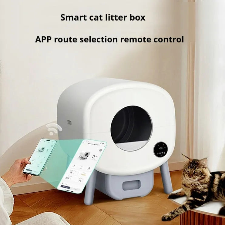 Intelligent automatic cat litter box with smart sensor cleaning technology