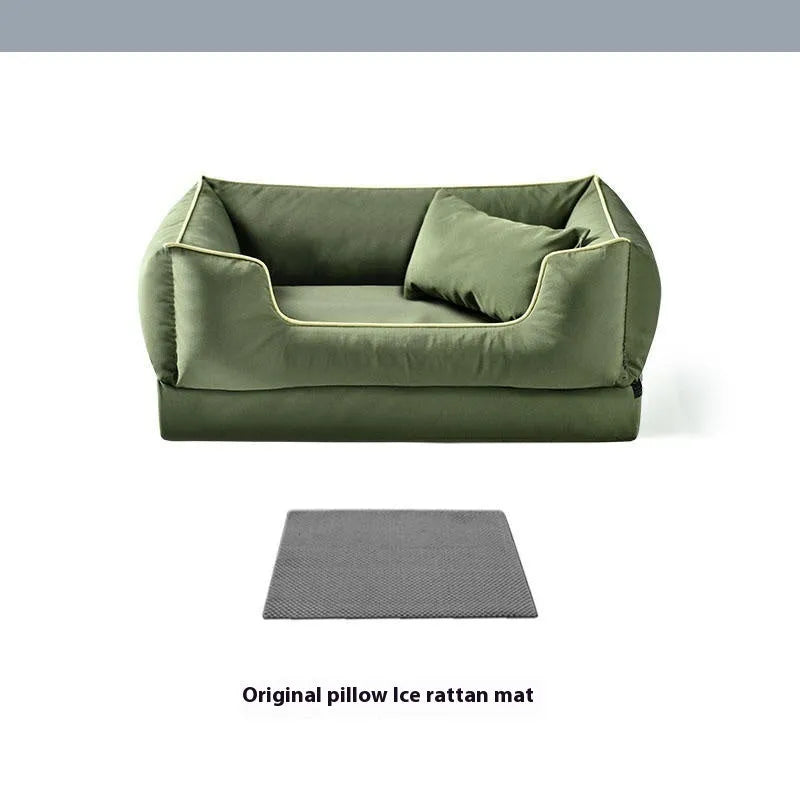 Waterproof dog kennel with removable liner in dark green, auburnumber, or rock ash colours