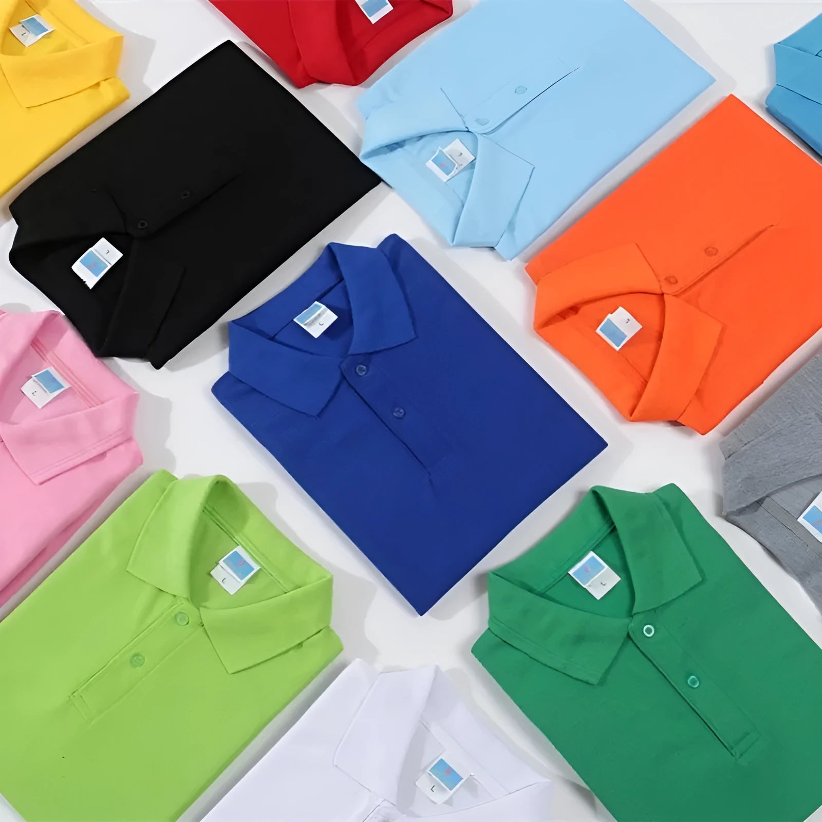 Cotton short sleeve straight fit work shirt for custom embroidery on a hanger