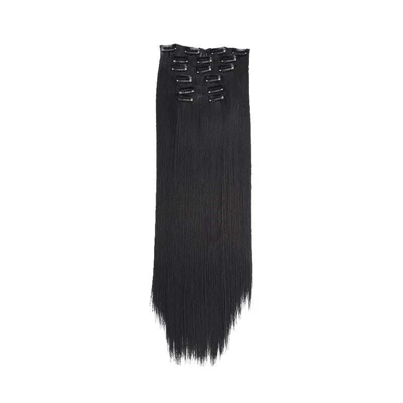 6-piece long straight synthetic wig extensions in 60cm length with multiple colour options