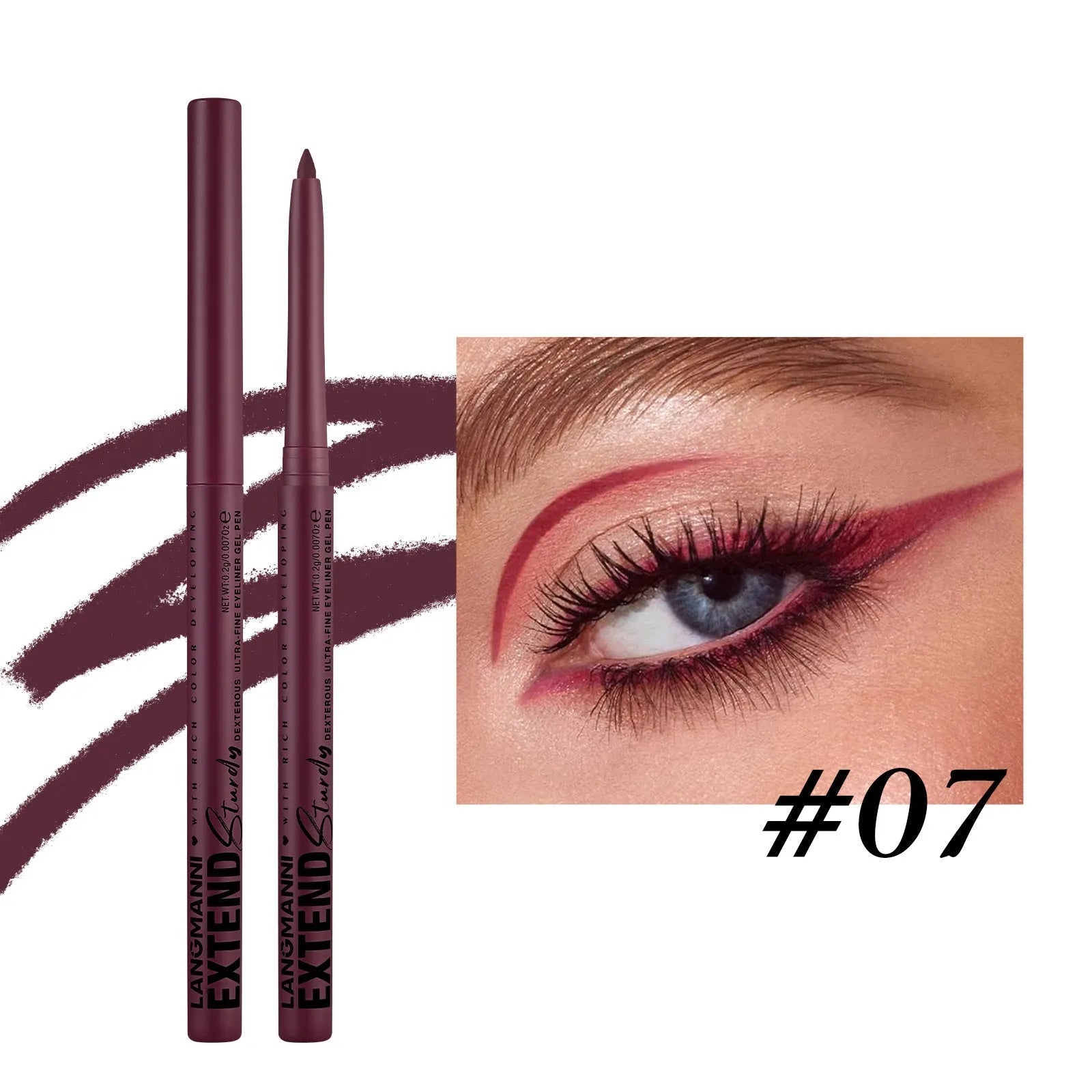 12 colourful eyeliner pencils with matte, glitter, metallic, and pearl finishes in waterproof formula