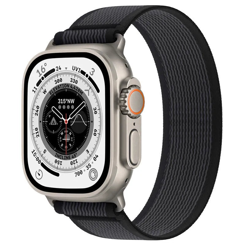 Nylon Apple Watch replacement strap with single ring buckle in multiple colour options