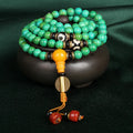 Natural turquoise bracelet with 108 round 8mm beads in national style.