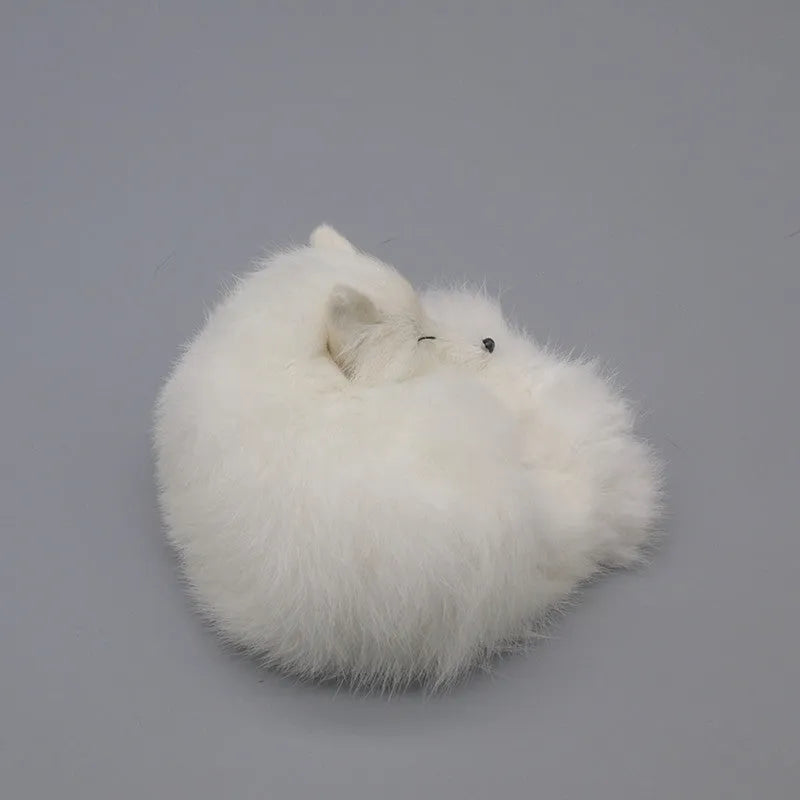 Artificial fox fur car decoration handicraft in red, white, or yellow colours