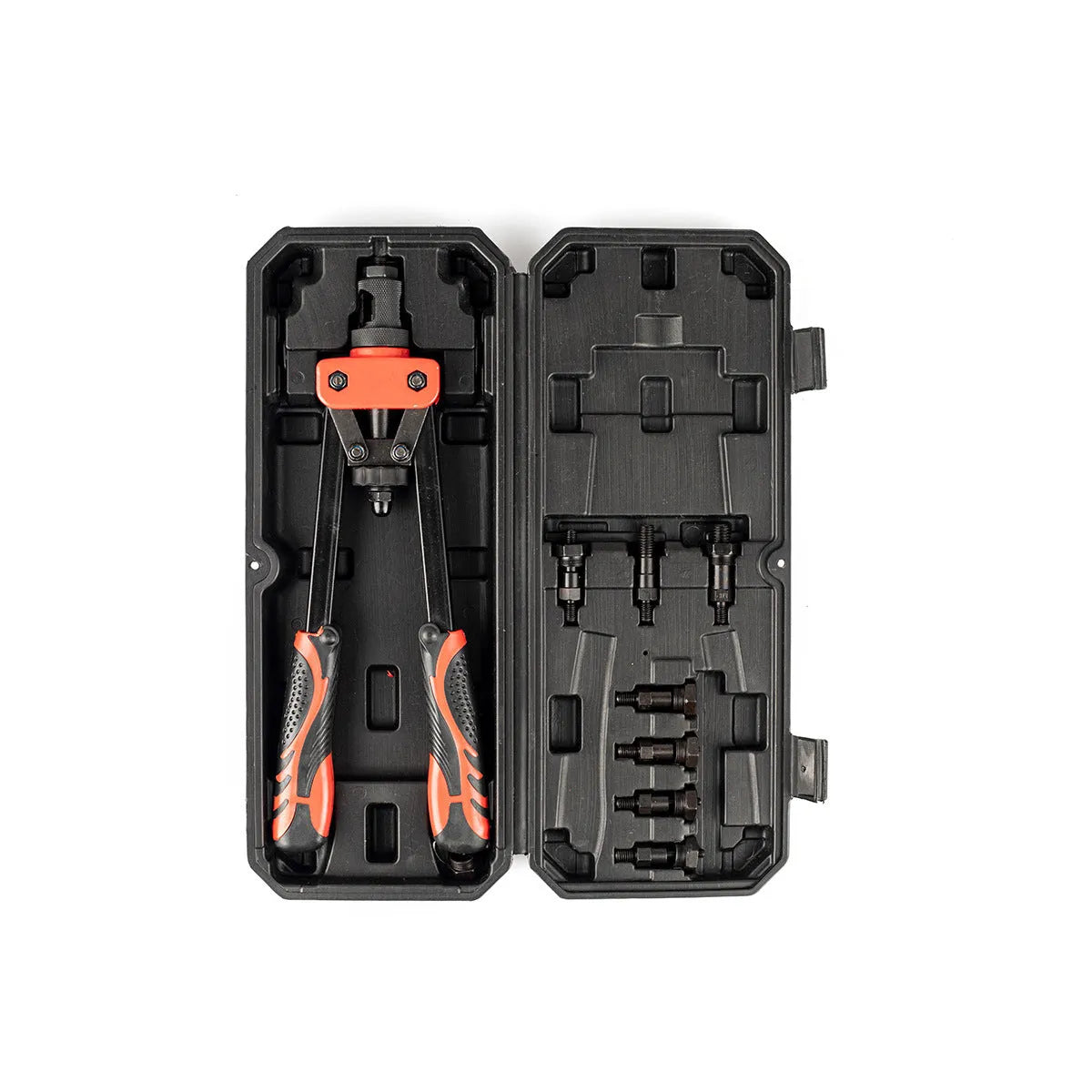 14-inch alloy rivet nut pull-setter tool with six M3 to M10 interchangeable tips