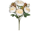 Silk artificial peony flower bouquet in multiple colour options for wedding or home decoration