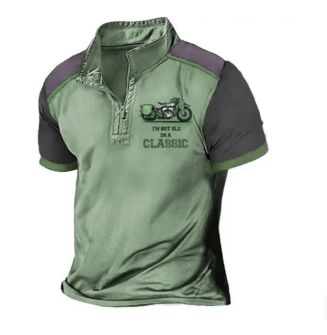 Golf polo shirt loose fit pullover style with digital printing on polyester fabric