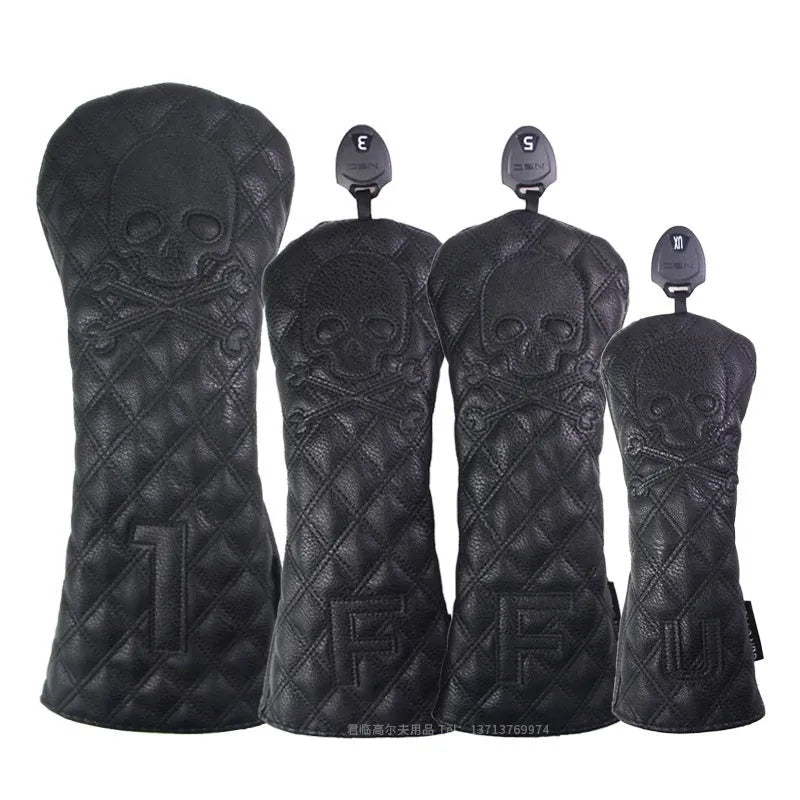 Black and white PU waterproof protective cover for a golf wooden pole.