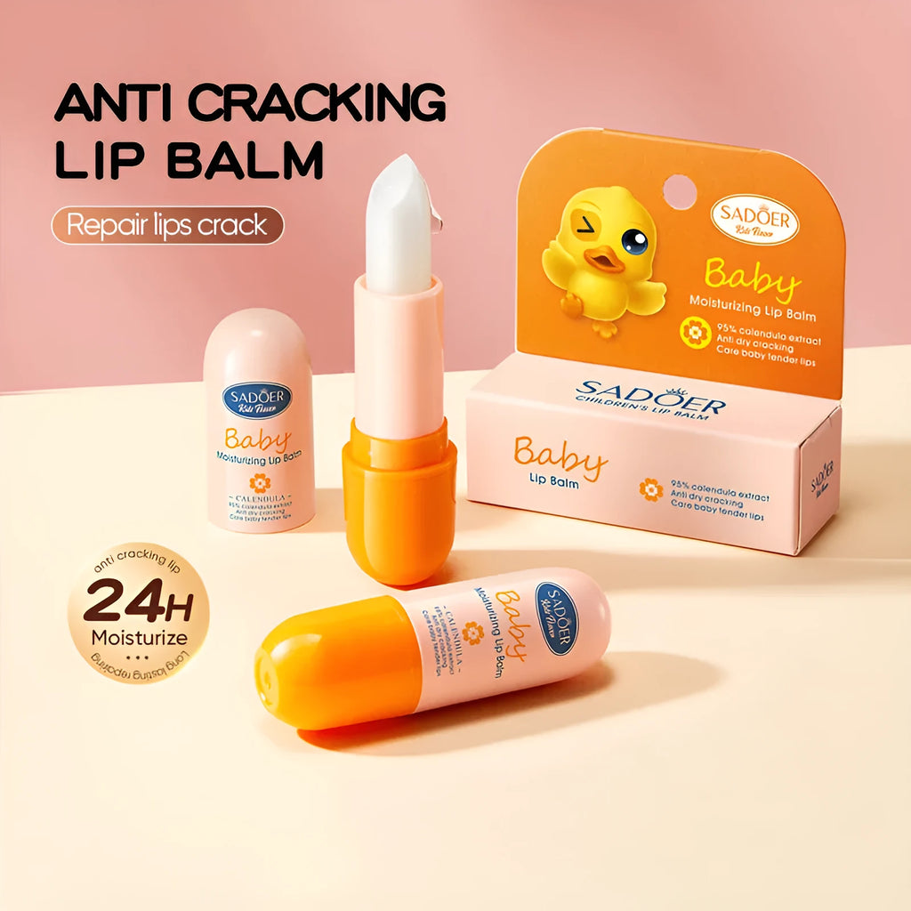 Anti-chapped lip moisturising stick in multiple variant packaging with net content labels