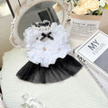 White polyester waltz gauze skirt for small dogs, princess style decorative pet clothing