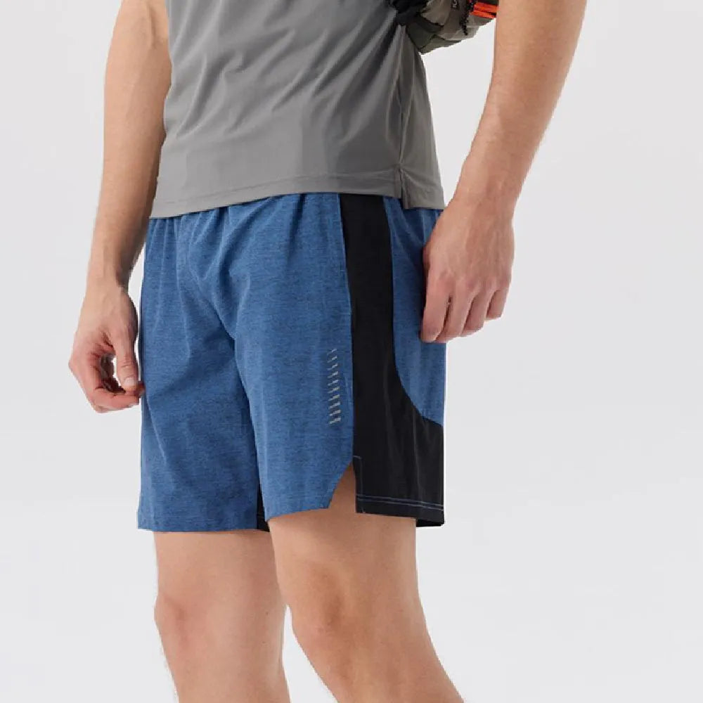 Men's five-point single layer spandex shorts in forest green colour with mid waist casual design