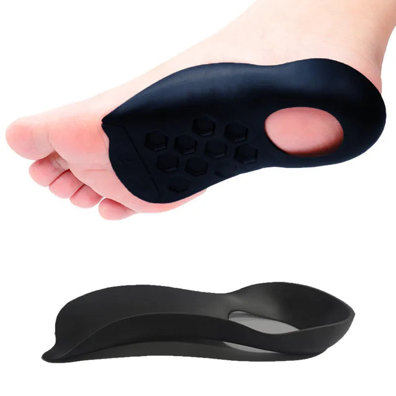 TPR arch support insoles for varus correction in black, white and skin colour options