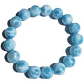 Blue Bodhi bead bracelet with natural crystal stone and pearl accents in Maillard style