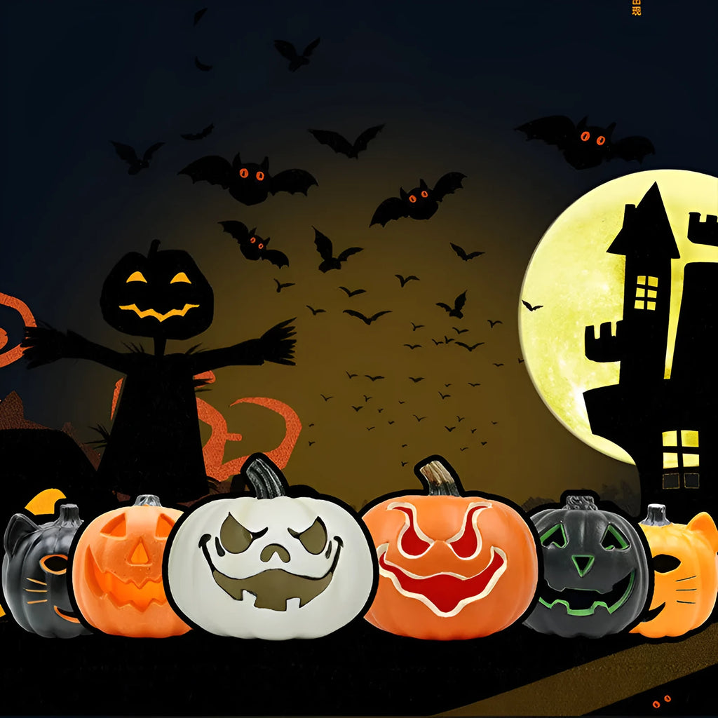 Plastic Halloween pumpkin lamp in white colour measuring 23cm