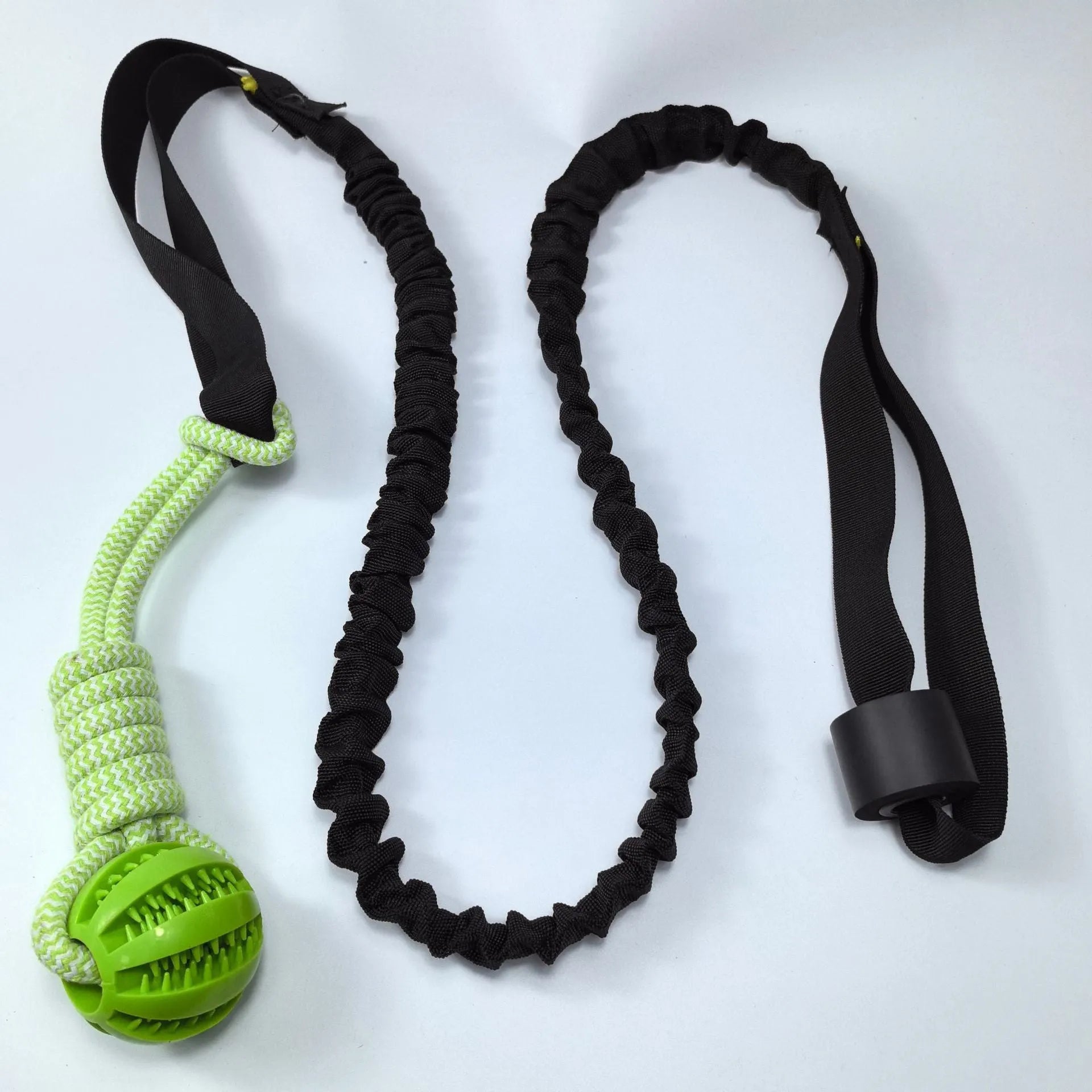 Cotton dog tug rope toy in green corncob design for bite and pull play