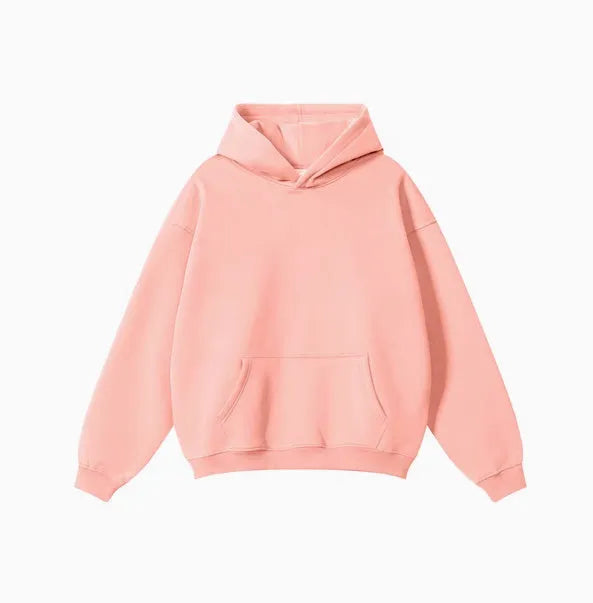 Heavyweight terry cotton men's loose fit pullover hoodie in various colours.