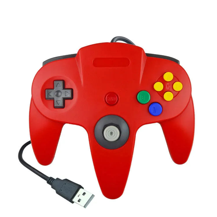 Blue N64 USB game controller for PC computers with original layout
