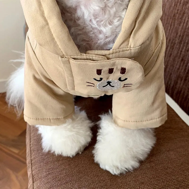 Bixin pet coat in beige for small dogs and cats with button closure