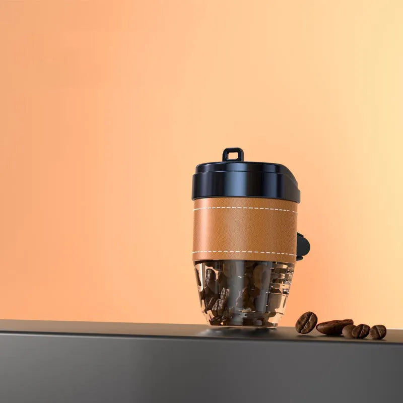 Plastic coffee cup shaped car air freshener with solid coffee bean fragrance