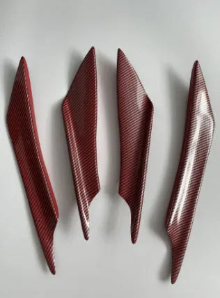 Set of four carbon fibre pattern bumper blades for automotive bumper modification