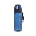 Stainless steel sports water bottle with removable tea compartment in blue colour option