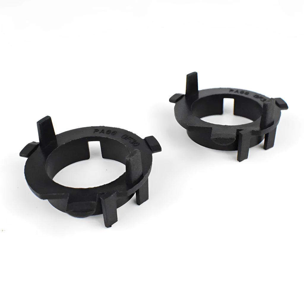 Black ABS plastic car headlight card holder for Nissan and Kia models showing compact size