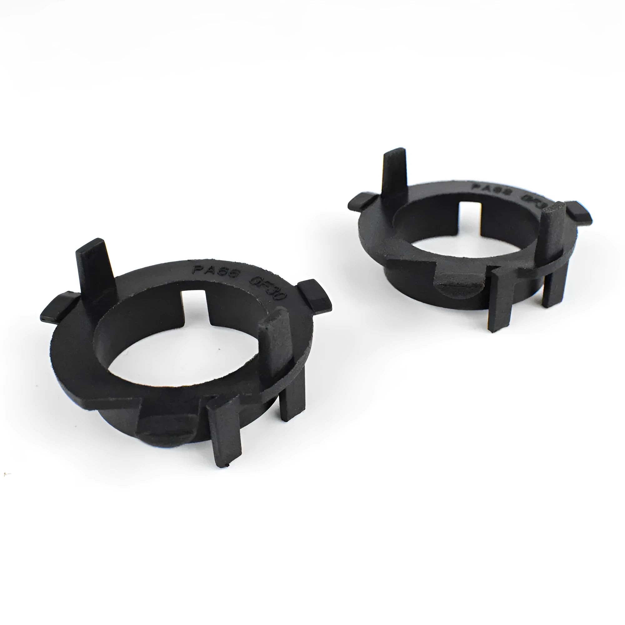 Black ABS plastic car headlight card holder for Nissan and Kia models showing compact size