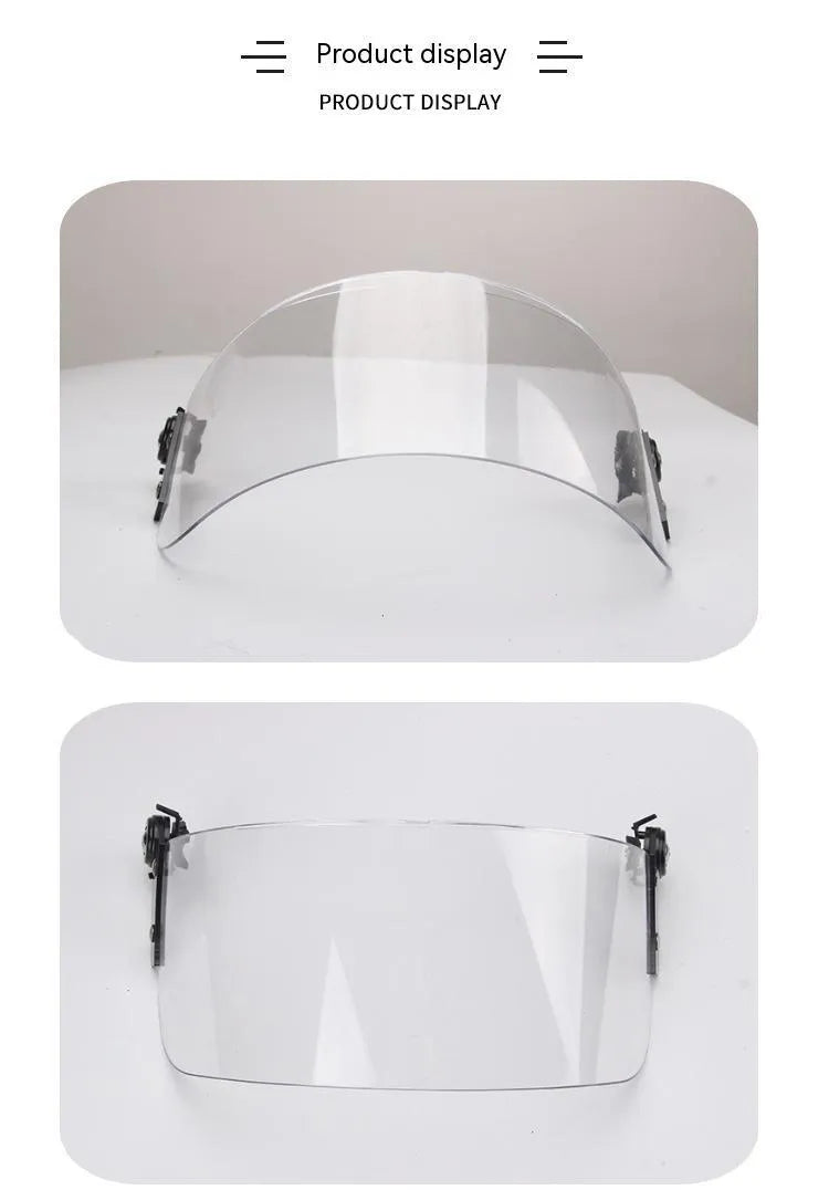 Transparent windproof sports mask with explosion-proof PC construction measuring 30x15cm