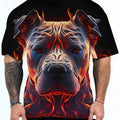 Short sleeve T-shirt with 3D digital printed dog head camouflage animal pattern