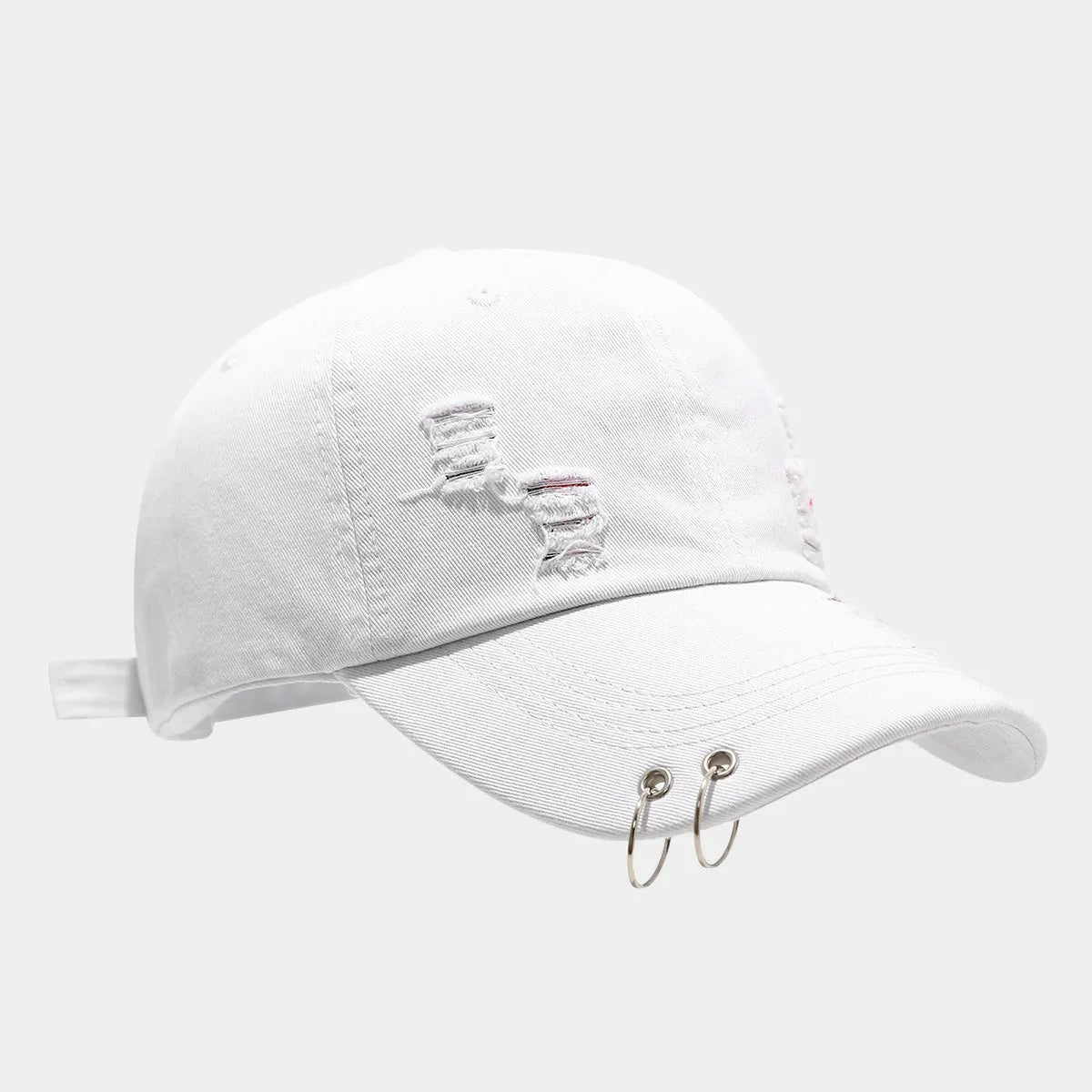 Men's adjustable denim peaked cap with dome crown in light blue colour