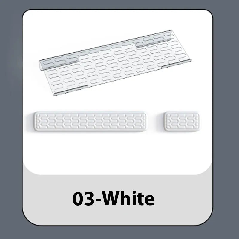 Double-sided memory foam keyboard and mouse pad with resin wrist rest in multiple colour options
