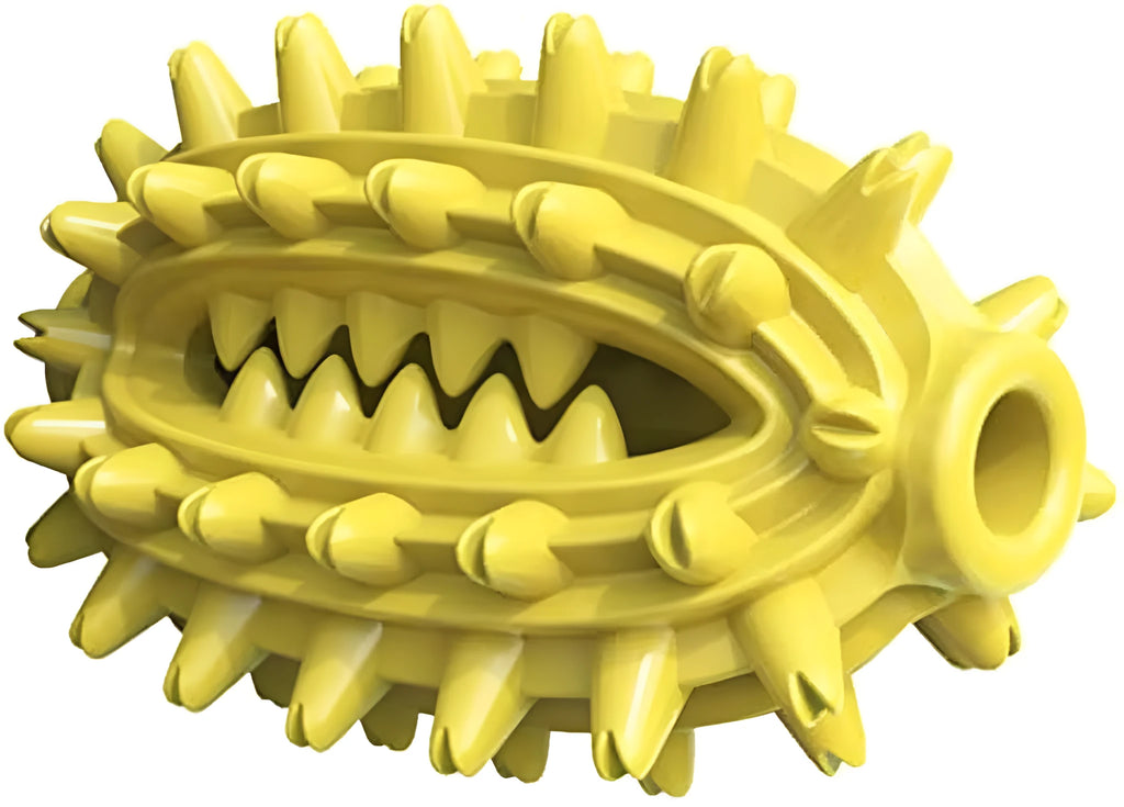 Green durable cactus-shaped dog toothbrush chew toy for aggressive chewing and dental care.