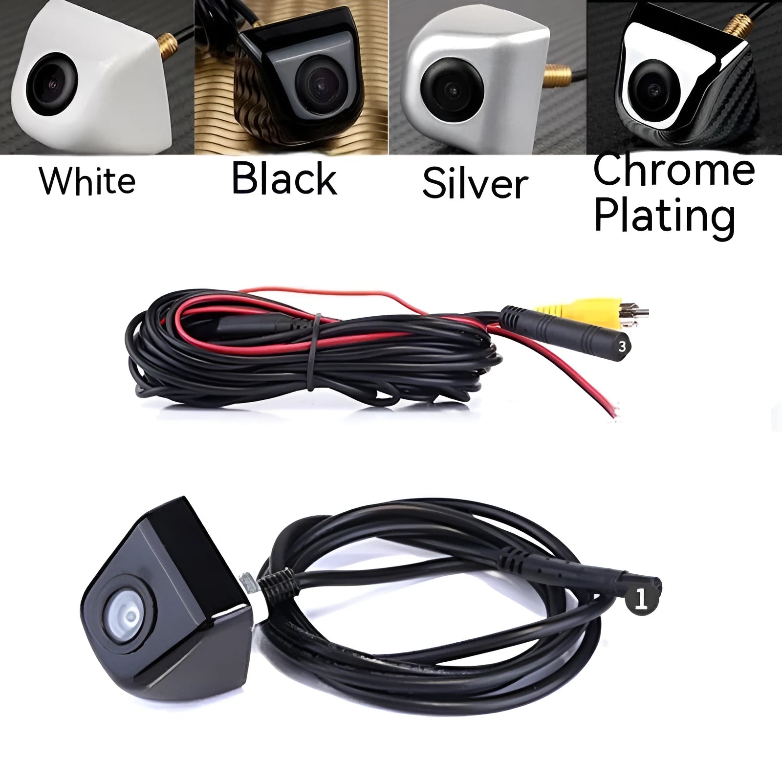 Screw-plug-in HD car night vision waterproof rearview camera with metal shell