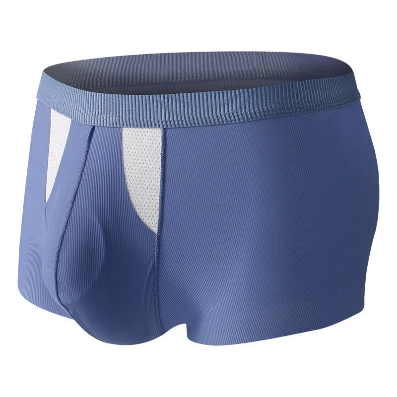 Ice silk double-layer breathable underwear shorts for men and women in assorted colours.