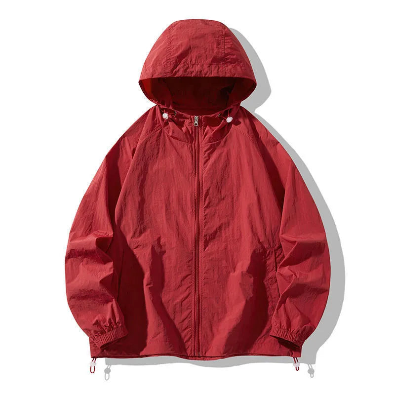 Loose-fit unisex nylon outdoor sports jacket shown in one of eight available colours.