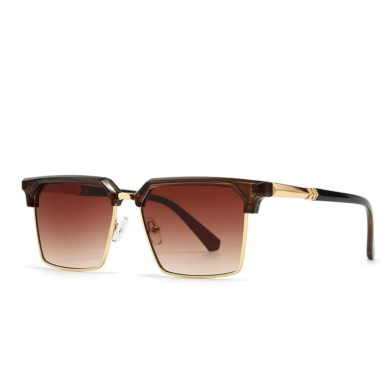 Men's square sunglasses with plastic frame in choice of six colours on display