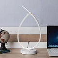 Water drop-shaped desk lamp in black or white with USB touch or mechanical switch measuring 30cm × 14cm