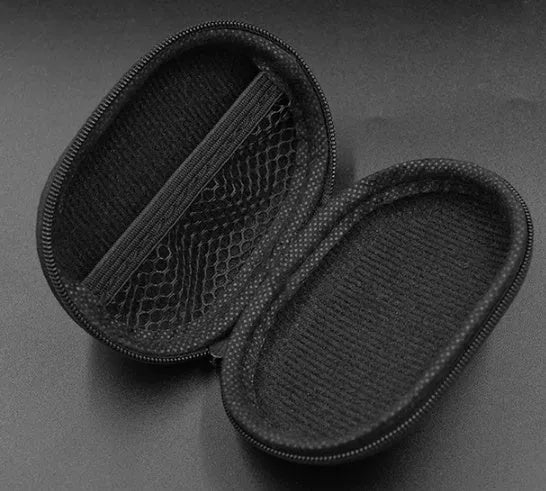 Black oval leather earphone storage case for EDX and ZEX models