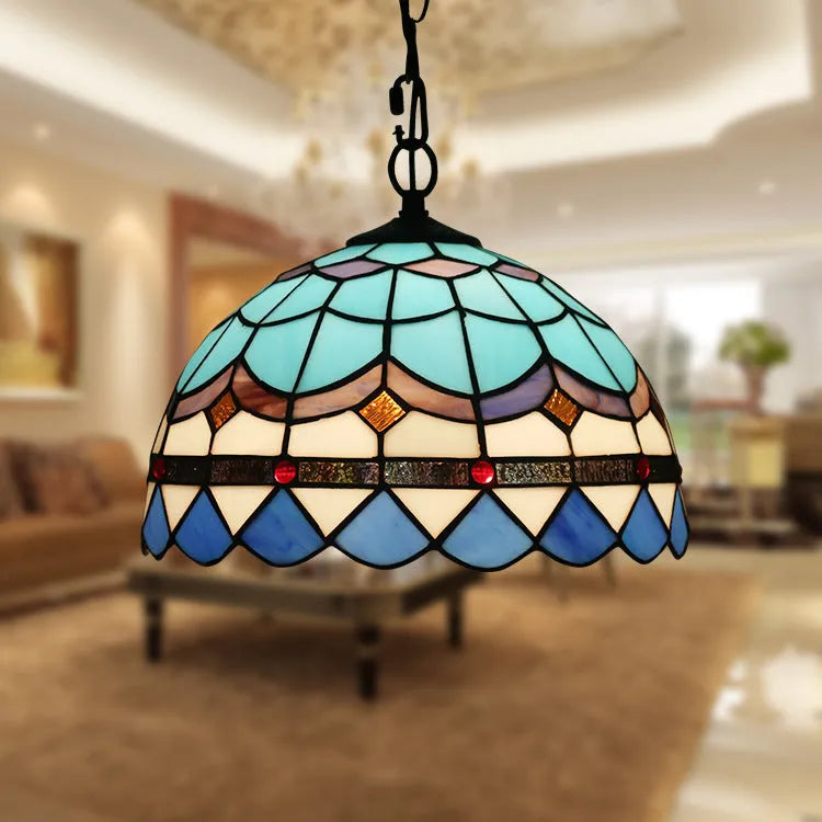 European retro Baroque style abstract chandelier made from coloured glaze, dimensions 36x36x26 cm.