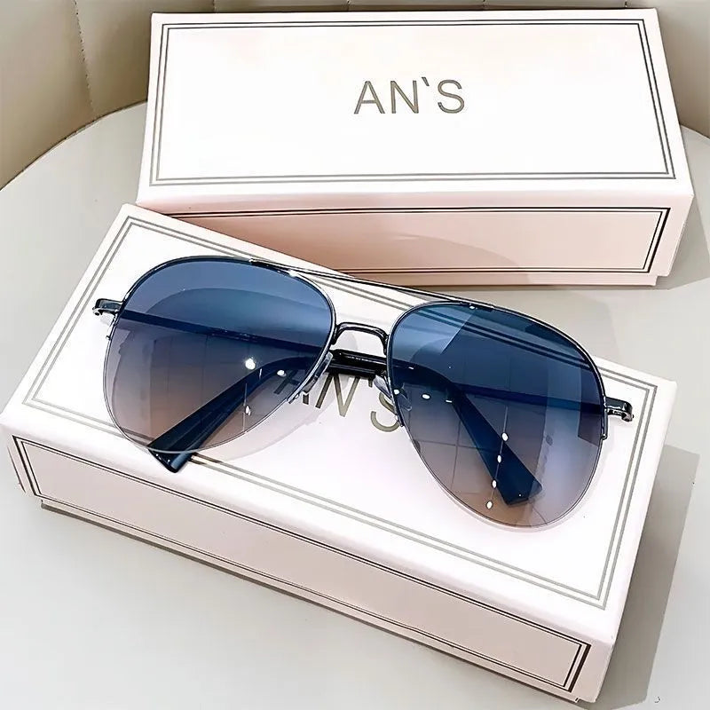 Metal frame aviator sunglasses with resin lenses in multiple colour options for driving and riding