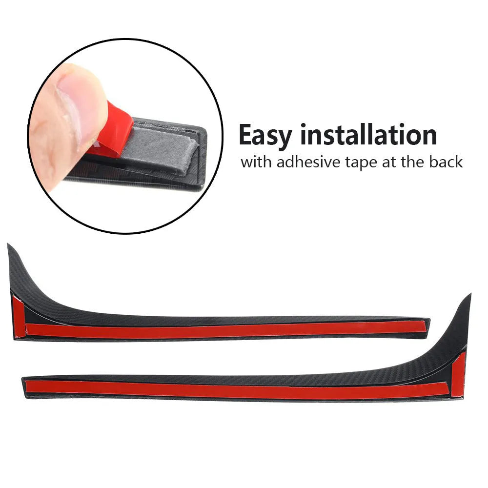 Black ABS rear window spoiler wing for Volkswagen Golf 7 MK7, shown alongside mounting tape.