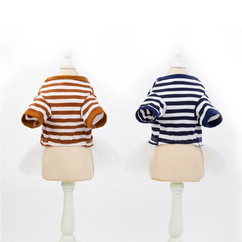 Bears Teddy cotton pet skirt for female dogs in coffee colour