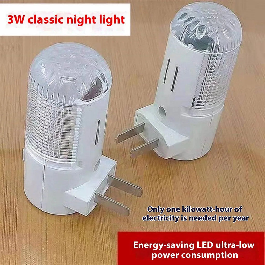 Minimalist plug-in bedside night light with American socket and dual-colour switch