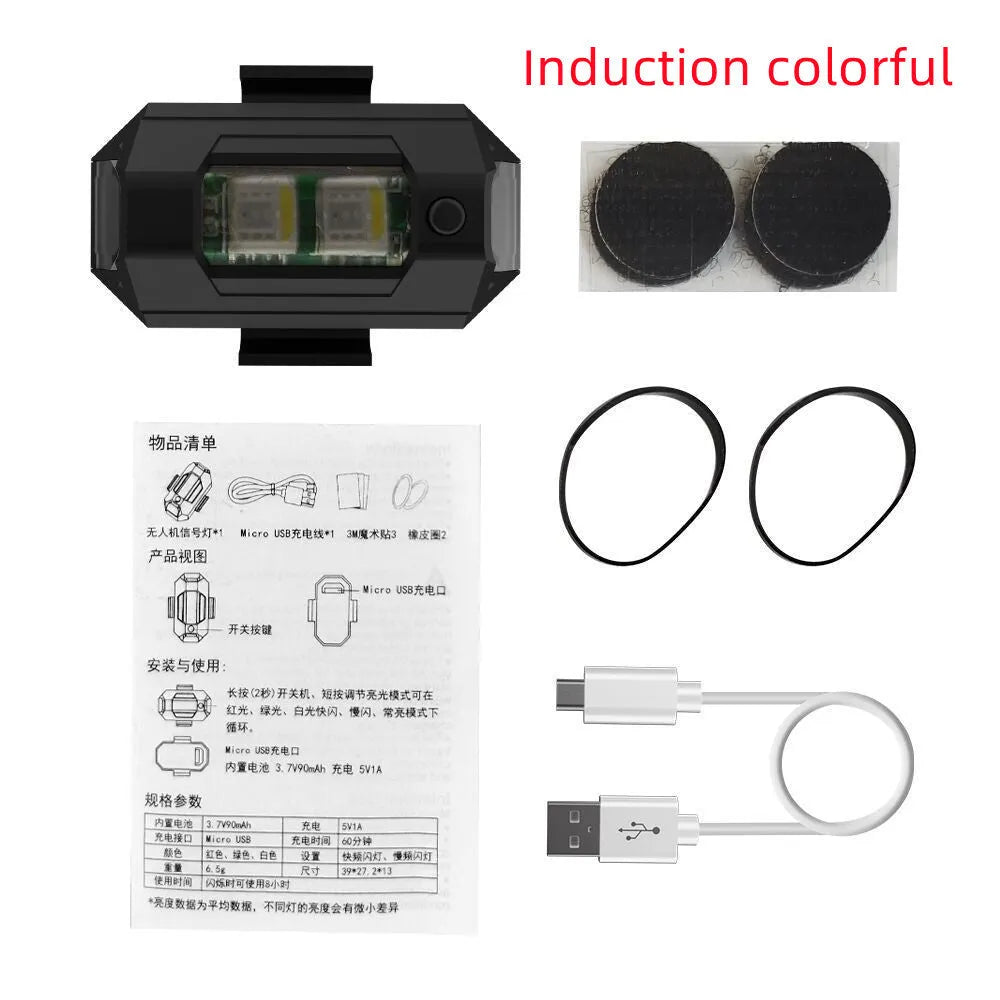 Drone signal light with 7-colour RGB strobe illumination and mounting accessories