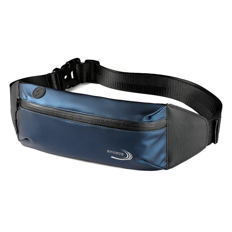 Men's waterproof sports waist bag in polyester with 45cm width