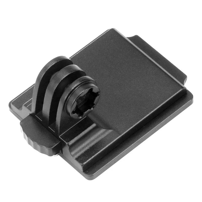 Aluminium alloy camera mounting bracket for helmets, compatible with GOPRO and small ant action cameras.