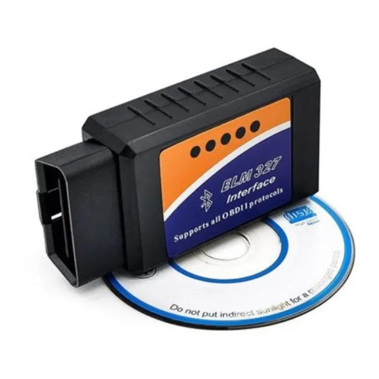 Mini Bluetooth OBD2 automotive diagnostic fault code scanner measuring 45x25x65mm