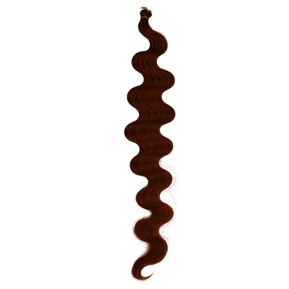 Wine red big wave synthetic hair crochet extension measuring 24 inches long